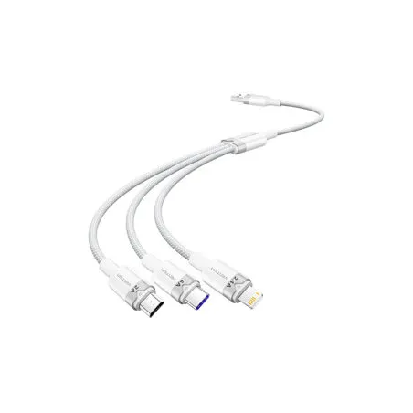 USB 2.0 A to 3-in-1 6A cable Vention CTRWG 1.5M (white)